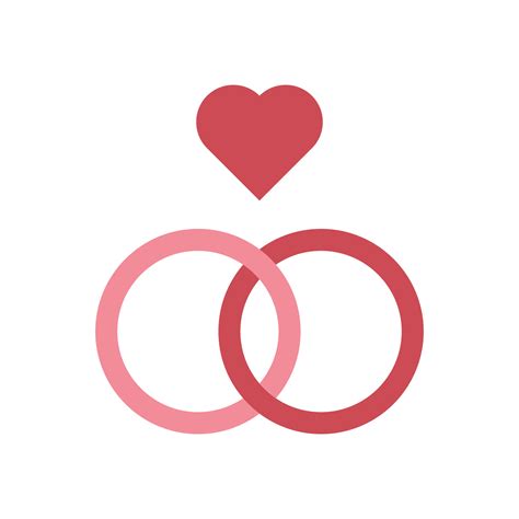 Two wedding rings and heart vector icon 7167597 Vector Art at Vecteezy