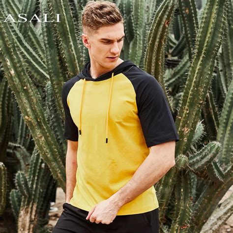 ASALI Short Sleeve Hoodies Men Tops 2019 New Brand Summer Hooded Sweatshirts for Mens Sportswear ...