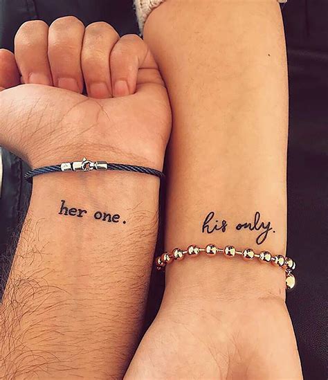 Her One His Only Couple Tattoo Meaningful Matching Tattoo - Etsy ...