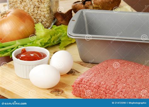 Meatloaf ingredients stock photo. Image of uncooked, oatmeal - 21472598