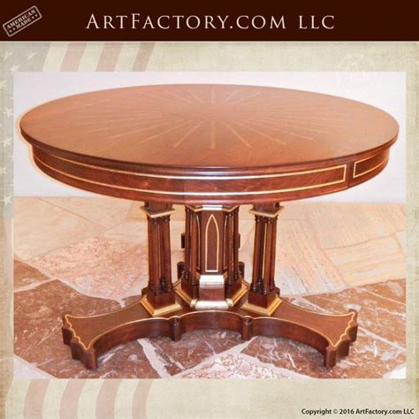 Cherry Wood Foyer Table: Solid Wood, 24KT Gold Leaf Gilded - FT807 | Foyer table, Round foyer ...