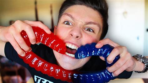 EATING THE WORLD'S LARGEST GUMMY WORM! (97% will FAIL at this Challenge!) - YouTube