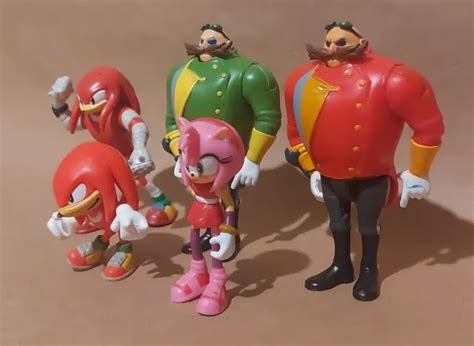 SEGA TOMY LOT 4 Sonic The Hedgehog Figures Knuckles Mr Eggman Amy $15.99 - PicClick