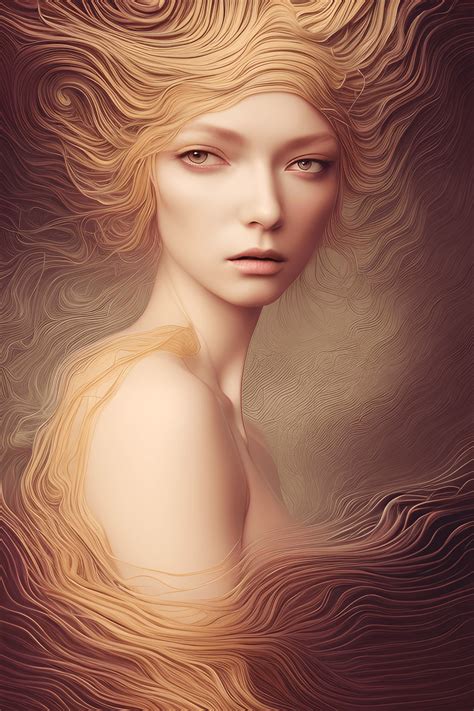 Gorgeous Woman with Flowing Hair in Pastel Colors · Creative Fabrica