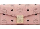 MCM Patricia Crossbody Wallet Visetos Large Soft Pink in Coated Canvas ...