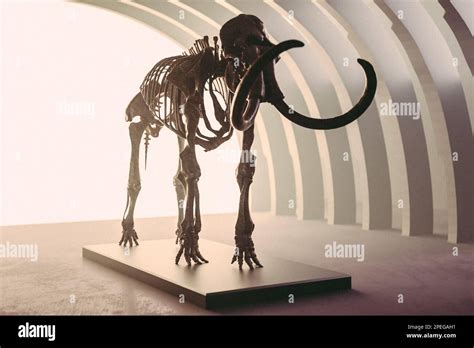 Scan of a complete woolly mammoth skeleton, specimen from the Smithsonian rendered in a ...