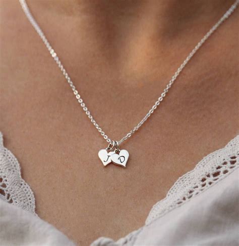 Personalized Necklace for Girlfriend, Couples Jewelry with Initials in | Couple initial necklace ...