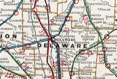 Delaware County, Ohio 1901 Map Sunbury, OH