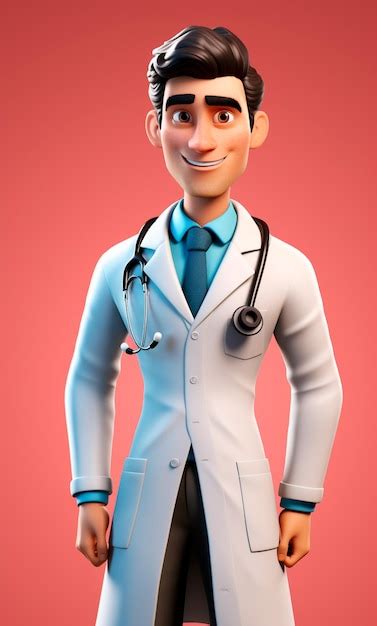 Premium Photo | Doctor in lab coat cartoon 3D model