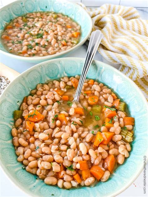 Instant Pot Navy Bean Soup (No Soak recipe!) - The Feathered Nester