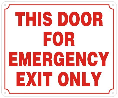 THIS DOOR FOR EMERGENCY EXIT ONLY SIGN -Reflective !!! ( ALUMINUM 5X10) - Walmart.com