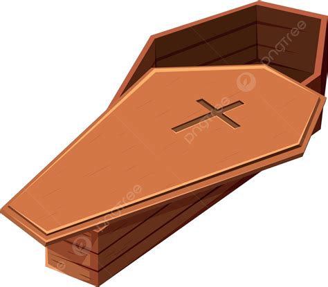 Wooden Coffin With Cross Symbol Coffin Illustration Drawing Vector, Coffin, Illustration ...