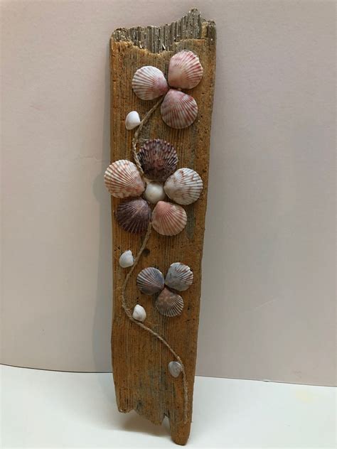 Driftwood and shell wall art | Seashell crafts, Crafts, Art craft store