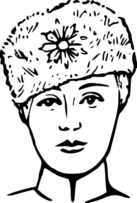 OnlineLabels Clip Art - Russian Girl with Fur Cap