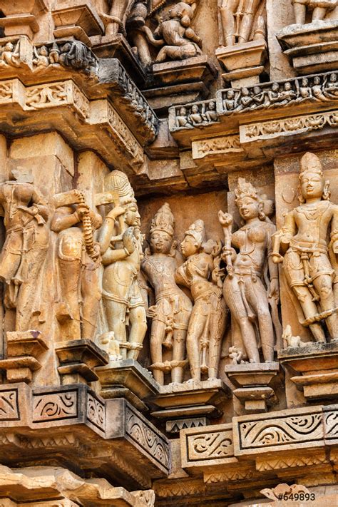 Famous sculptures of Khajuraho temples, India - stock photo 649893 ...