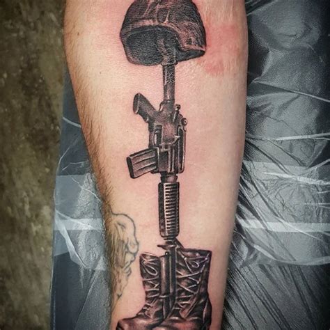 Fallen Soldier Right Forearm Tattoo - Veteran Ink