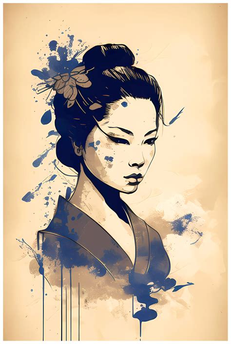 Geisha Hair Drawing