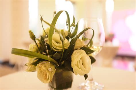 Free Images : plant, decoration, yellow, basket, wedding, wine glass, ceremony, floristry ...