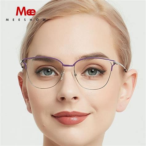 Meeshow Titanium Alloy Glasses Frame Women Cat Eyes Eyeglasses 1811 | Eyeglasses for women ...