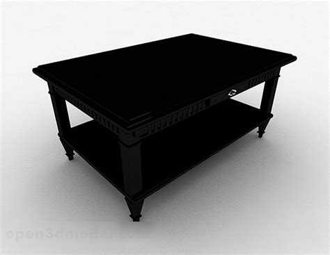 Black Wooden Home Coffee Table Free 3d Model - .Max - Open3dModel