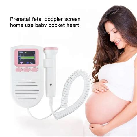 1pc Pocket Fetal Doppler Heartbeat Detector Portable Ultrasound Pregnant Baby Heart Rate Monitor ...