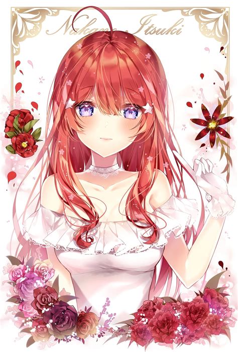 artwork, 2D, face, vertical, anime, portrait display, Qooo003, flowers, digital art, anime girls ...