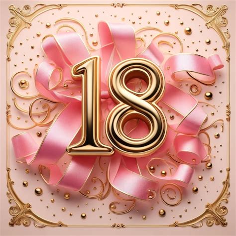 Premium Photo | Cream and Pink 18th Anniversary Celebration Symbol