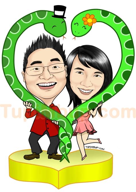 Caricature template - Valentine Snake Love | TupiMbup Templates