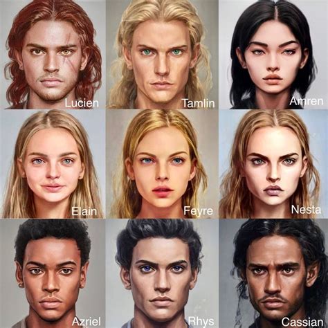 an artist's rendering of the faces of people with different hair types and facial expressions