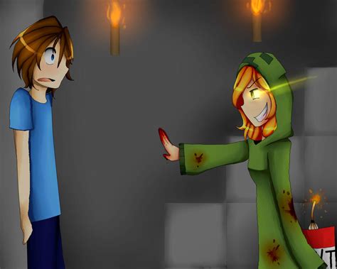 Steve VS Creeper by RedBronny on DeviantArt