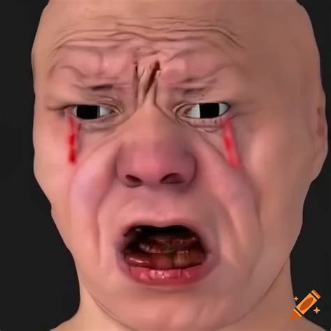Depiction of a crying wojak on Craiyon