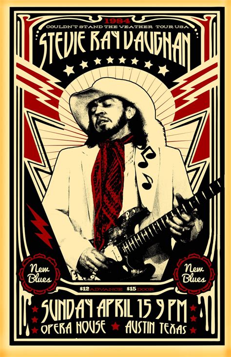 Stevie Ray Vaughan Tour Poster | Blues music poster, Stevie ray vaughan, Tour posters