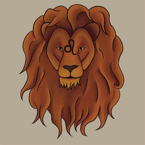 Leo Zodiac sign drawing - lion with Leo sign | Zodiac art, Zodiac signs ...