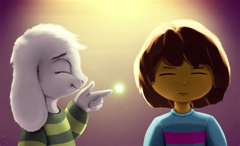 Asriel And Frisk Hugging Sprite