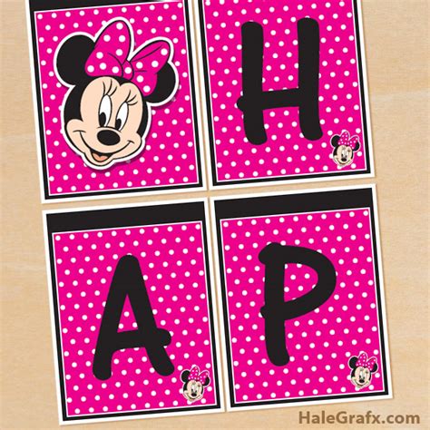 FREE Printable Minnie Mouse Birthday Banner