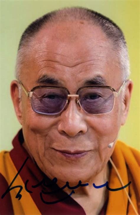 DALAI LAMA: (1935- ) Tibetan Spiritual Leader, Nobel Peace Prize winner, 1989. Signed colour 4 x ...