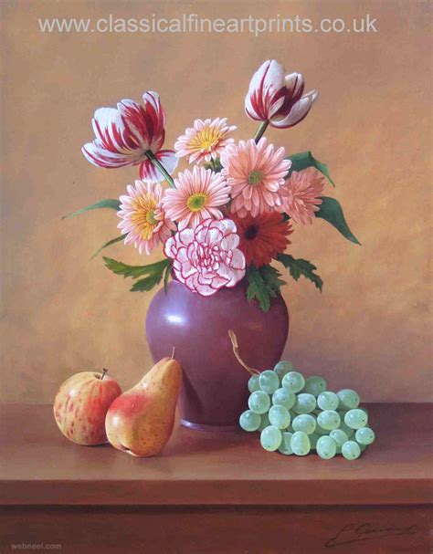 25 Mind Blowing Still Life Oil Paintings by Philip Gerrard - Flowers and Fruits