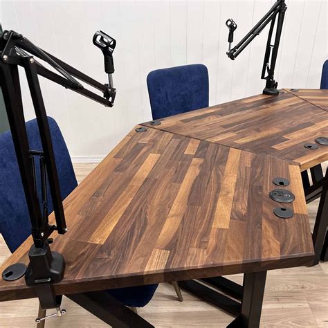 Dark Walnut Modular Podcast Table — Podcast Tables Shop