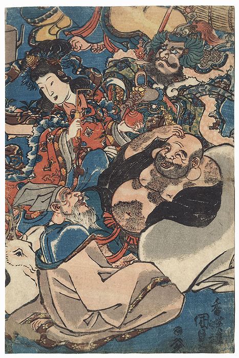 Fuji Arts Japanese Prints - The Seven Lucky Gods by Toyokuni III/Kunisada (1786 - 1864)