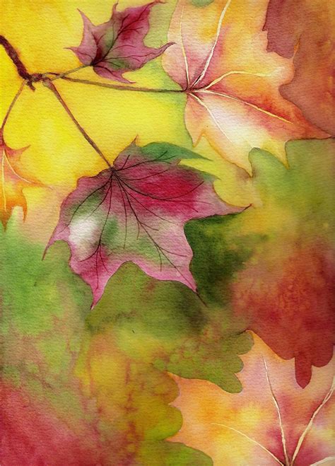 Autumn leaves study | Autumn art, Watercolor artist, Watercolor leaves