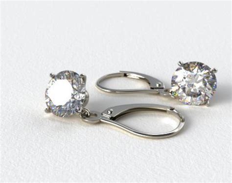 1ctw 14k white or yellow gold Diamond Solitaire Dangle Earrings I1/I-J - Brocks Jewelers