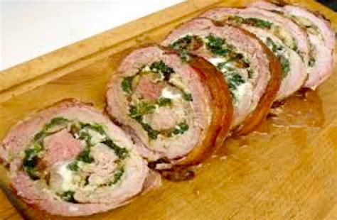 Bacon Wrap Pork Tenderloin Stuffed with Spinach and Cream Cheese