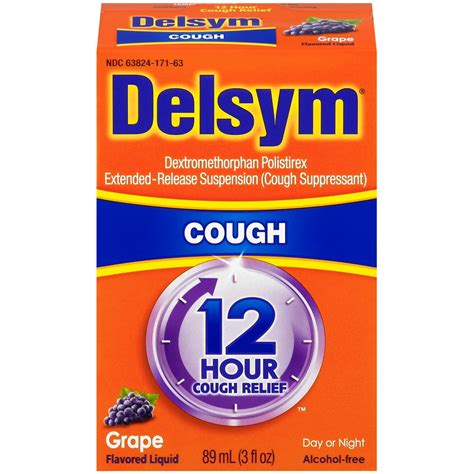 Delsym Adult 12 hour Cough Relief Medicine, Powerful Cough Relief for 12 Good Hours, Cough ...