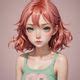 Jelly art style petite Japanese anime girl with red hair and green eyes. - AI Generated Artwork ...