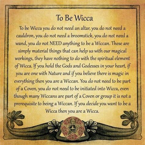 What you need to be a Wiccan | Wiccan beliefs, Wicca, Wiccan