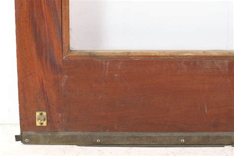 Solid Oak Industrial Door Beveled Glass Door at 1stDibs