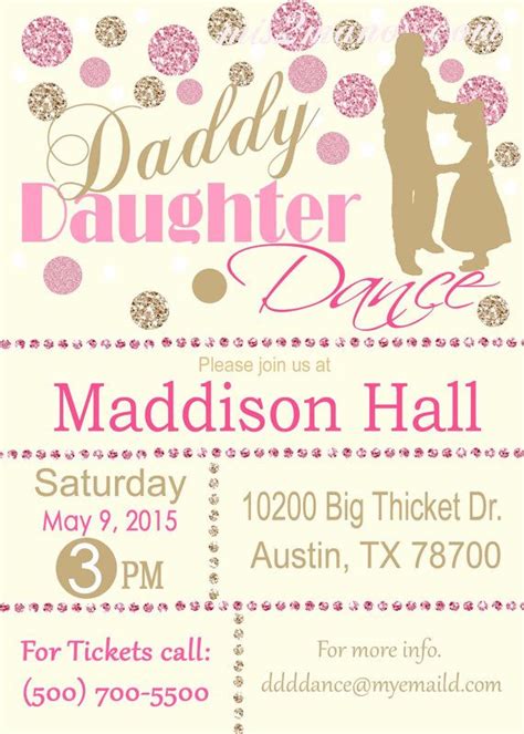 Daddy Daughter Dance Celebration Glitter and Gold Invitation | Etsy in 2021 | Daddy daughter ...