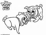 Puppy Dog Pals Coloring Pages Dogs Playing  Free Printable Coloring sketch template