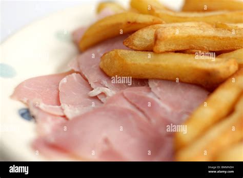 Ham and Chips Stock Photo - Alamy