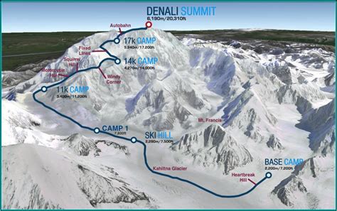 Denali Climbing Routes Map - map : Resume Examples #0g27owz2Pr